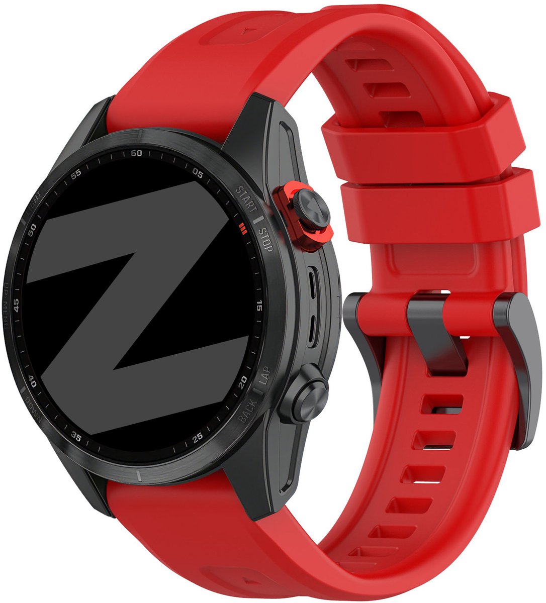 Bandz siliconen bandje geschikt voor Garmin Fenix 9 (43mm) / 9 Pro (43mm) 8 - 43mm / Fenix 7s (Pro - Solar - Sapphire Solar) / Fenix 6s (Pro - Sapphire) / Fenix 5s (Plus - Sapphire) / Epix Pro (Gen 2) 42mm / Instinct 2s - E - Rood
