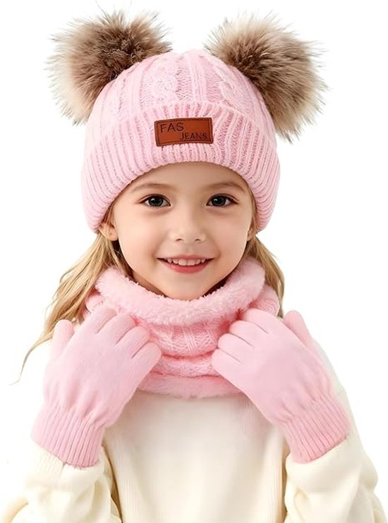 Kindermuts en handschoenenset | Wintermuts sjaal