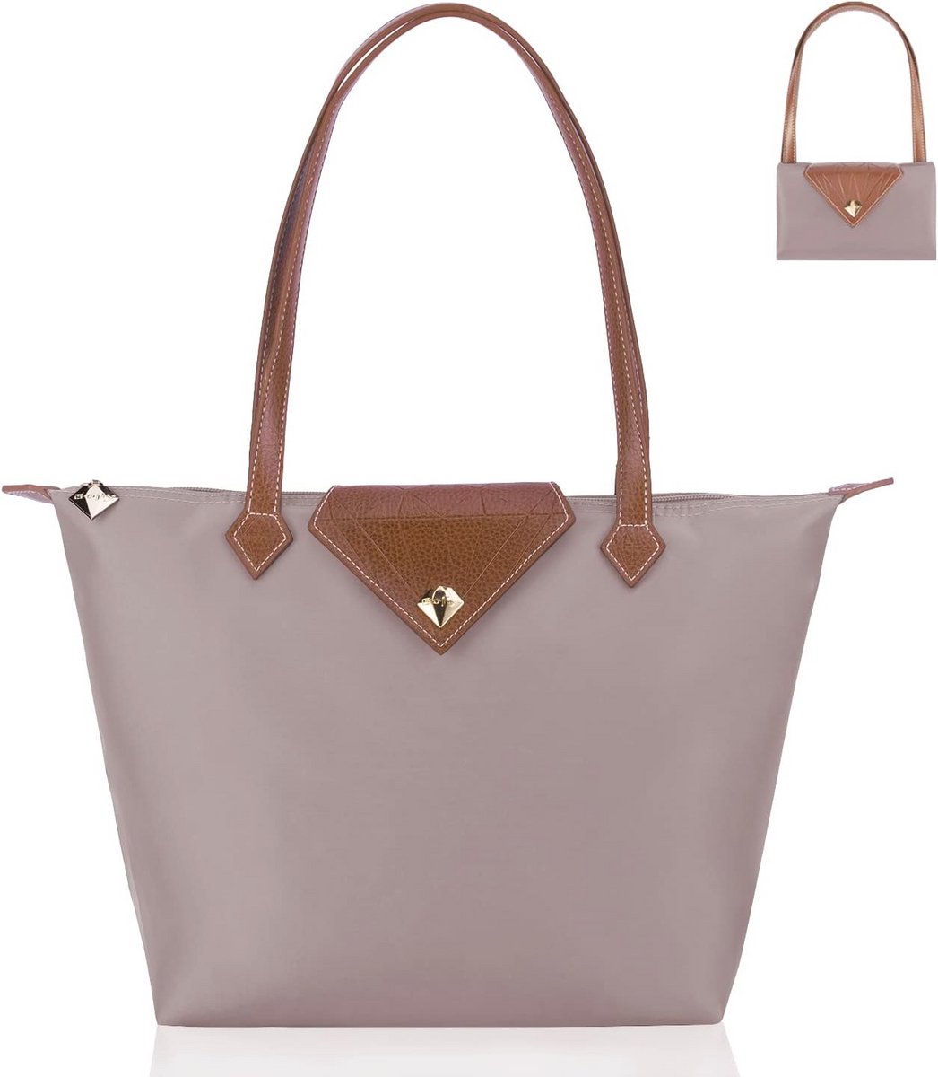 Stijlvolle Waterdichte Nylon Schoudertas voor Dames - Opvouwbare Handtas voor Werk, Winkelen en School
