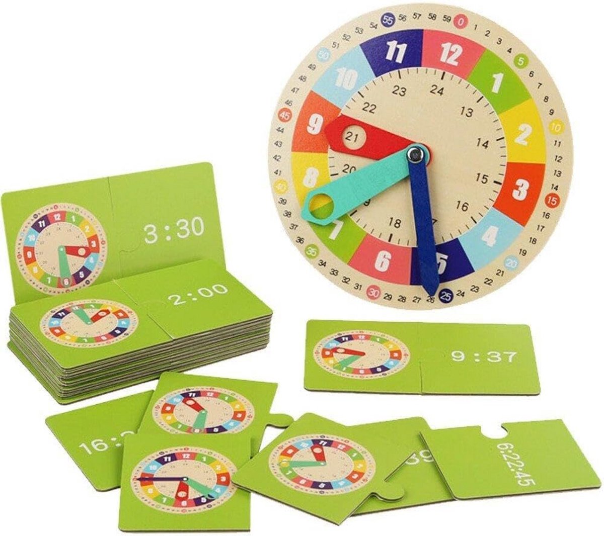 Houten Leerhorloge voor Kinderen - Tijd Leren en Educatief Speelgoed