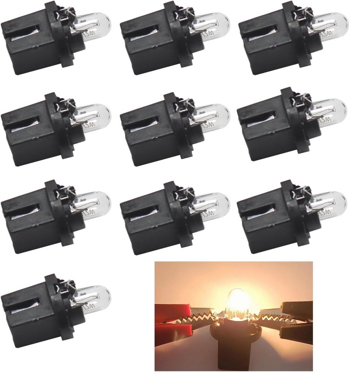 10 Stuks T5 12V 2W Dashboardlampen Geel voor Auto Interieur