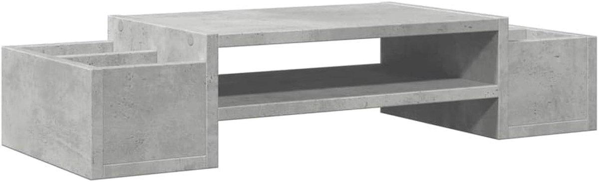 Monitorstandaard met Opbergruimte 70x27x15cm Hout Gerookt Eiken