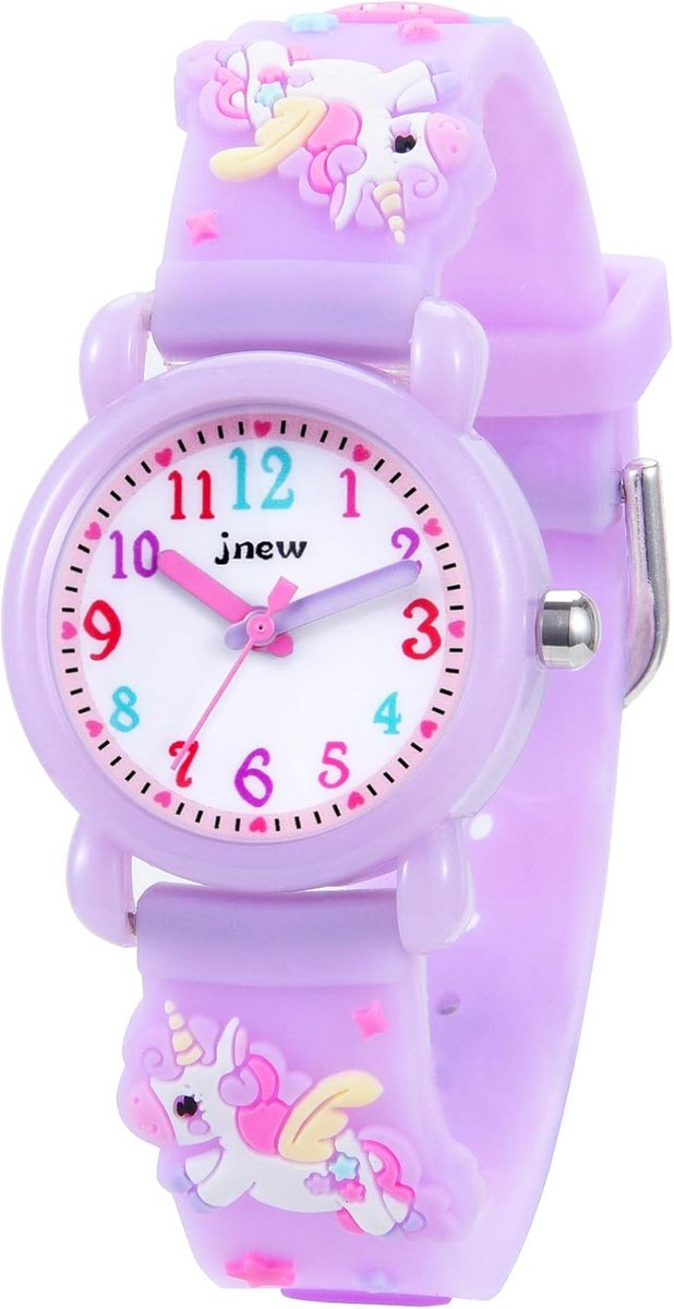 Kindhorloge Meisjes Analoog Waterdicht met Siliconen Band - Leuk Cado 3D Cartoon Voor Kinderen 3-11 Jaar