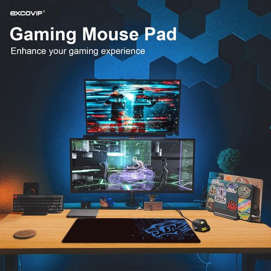 XL Gaming Muismat - Zwart Mousepad voor PC en Laptop - Antislip en Franjesvrije Randen - 700 × 300 mm — afbeelding 2