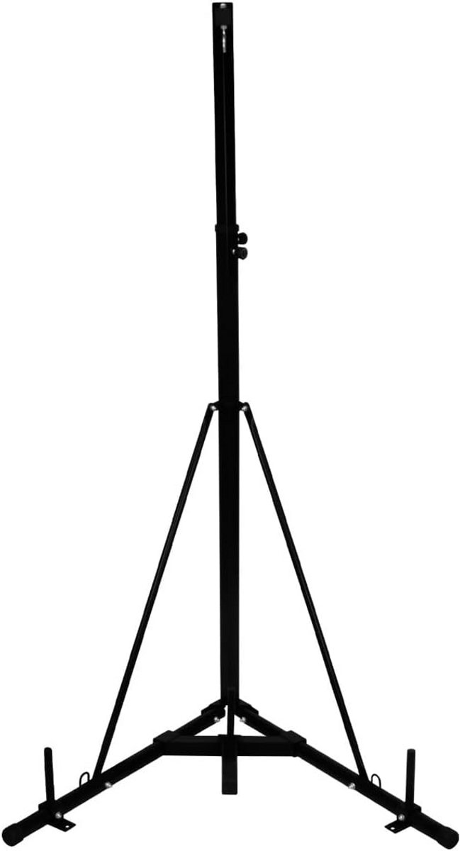 Verstelbare Opklapbare Bokszakstandaard - Stabiele Driehoekige Basis - Hoogte 182cm tot 230cm - Ideaal voor Thuisgebruik en Vechtsport Training