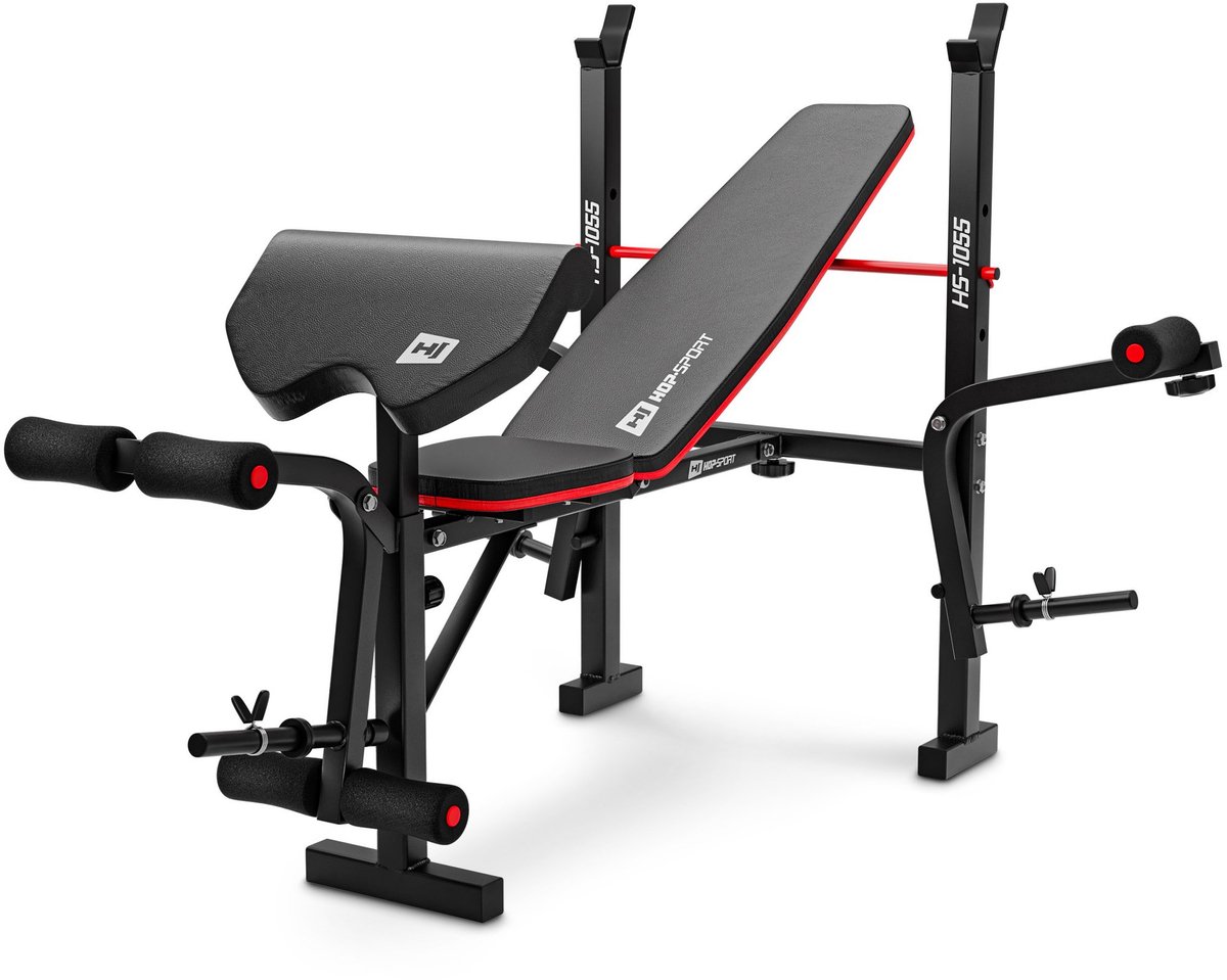 Hop-Sport HS-1055 – Multifunctionele Halterbank – Verstelbaar – Met Butterfly – Met Beentrainer