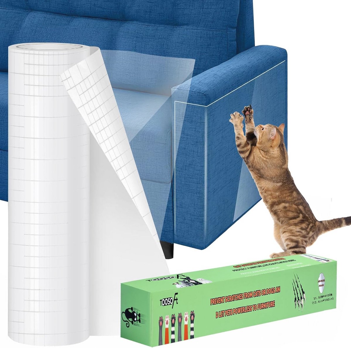 Transparante Katten Krasbescherming voor Meubels - 4,1 m x 31,5 cm