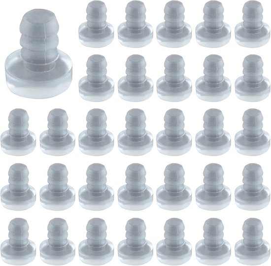 Greluma 60 Stuks Glazen tafelbumpers met steel, transparante