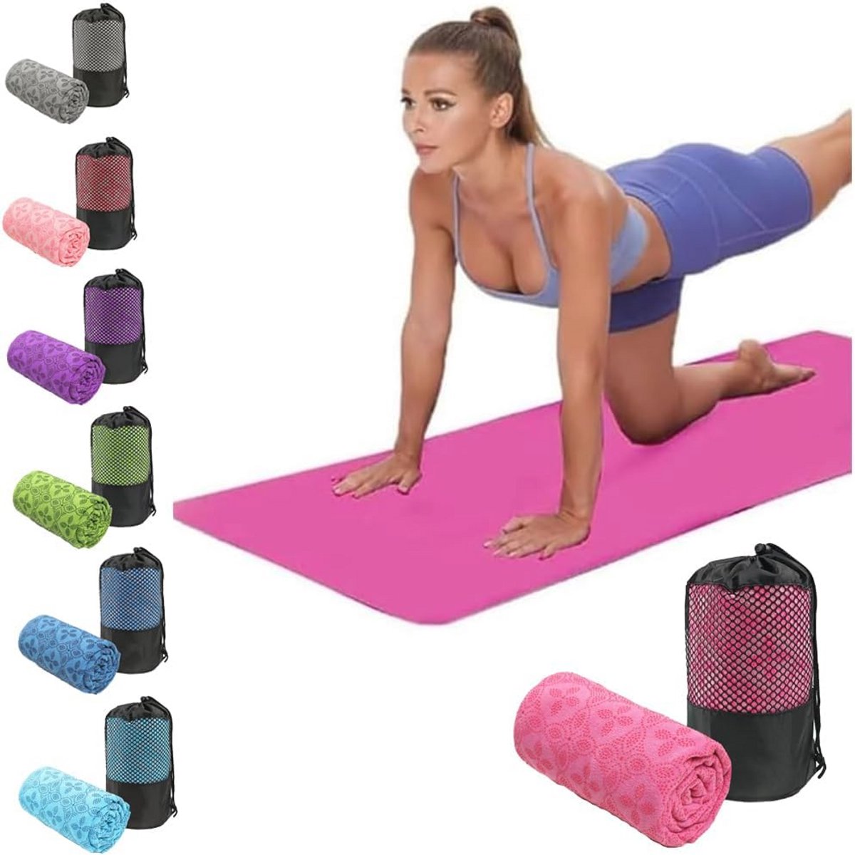 Antislip Yogahanddoek voor Yoga en Pilates - Sneldrogend en Zweetabsorberend