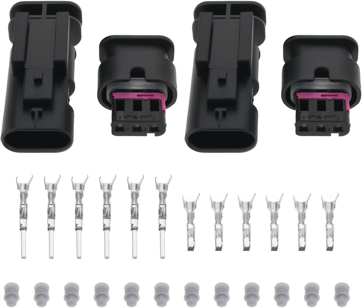 Allecta - Set van 4 Stuks 3-Pin Auto Speaker Connectors Geschikt voor VW Golf R MK7 MK7.5 MK8 - Plug Connector Uitlaatklep Verwijderen