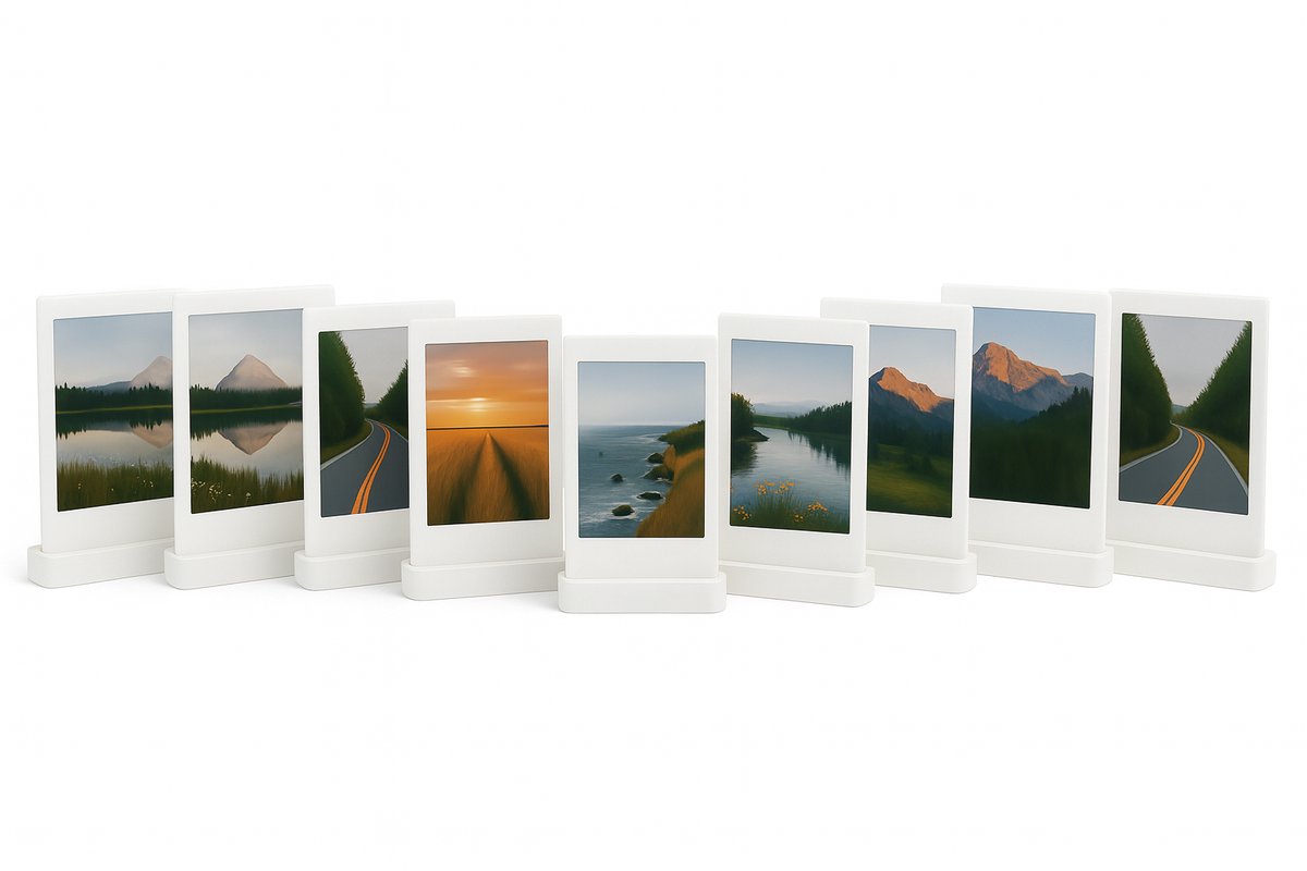 Polaroid Fotohouder Wit – Set van 10 Universele Instax Mini / Square / Wide & Polaroid Foto’s – Fotostandaard – Wit