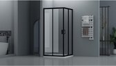 Cabine de douche FugaFlow Efficiente Vetro - 90x90cm - carré - noir mat