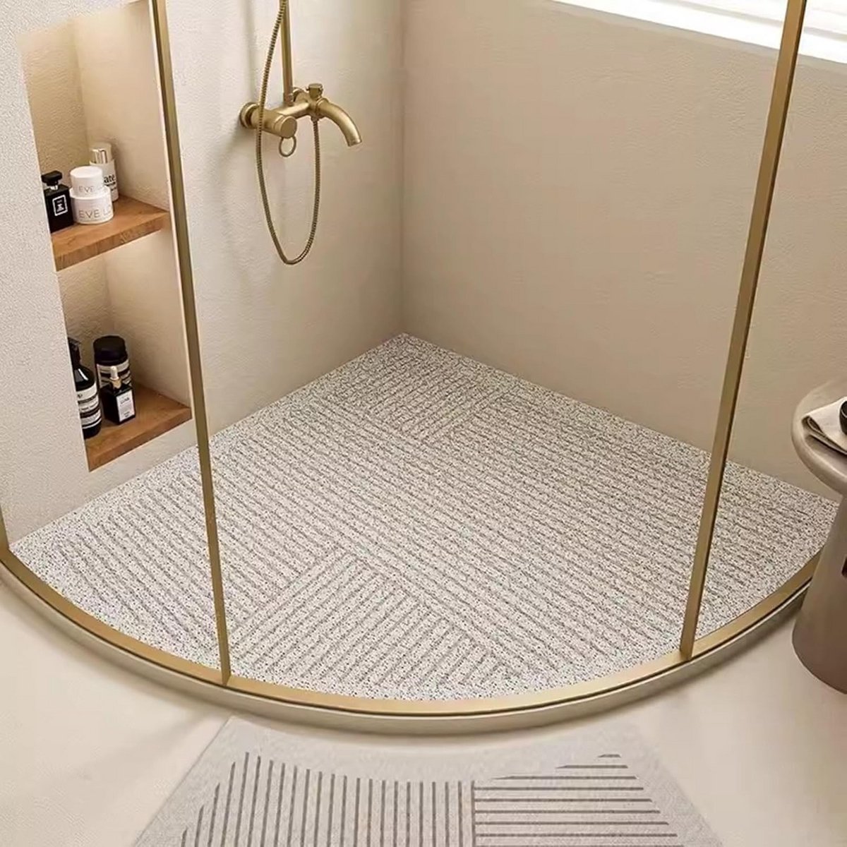 Antislip Douchemat voor Hoekdouche - Comfortabel en Veilig PVC met Afvoergaten