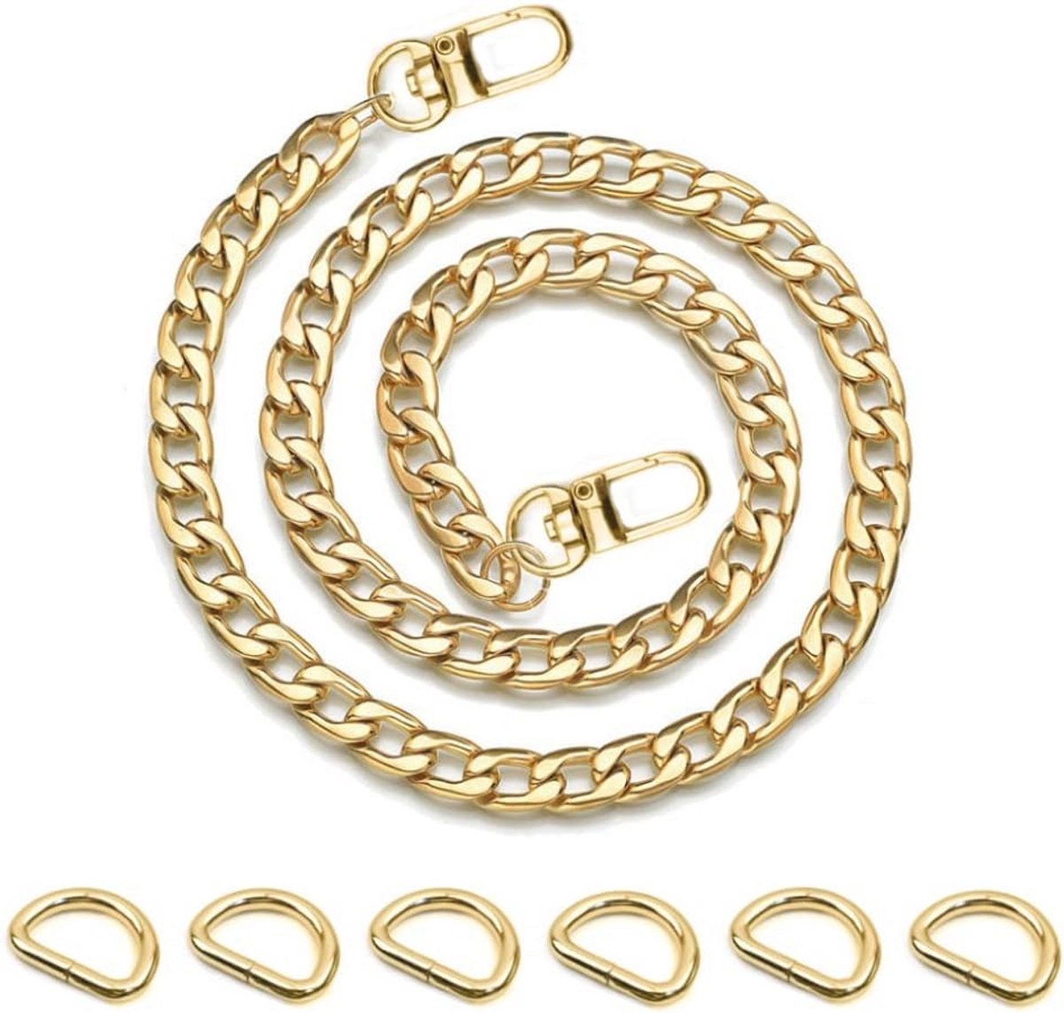 Ketting voor Handtas, 3-delig, Verstelbare Schouderriem in Goud, 40 cm/60 cm/120 cm