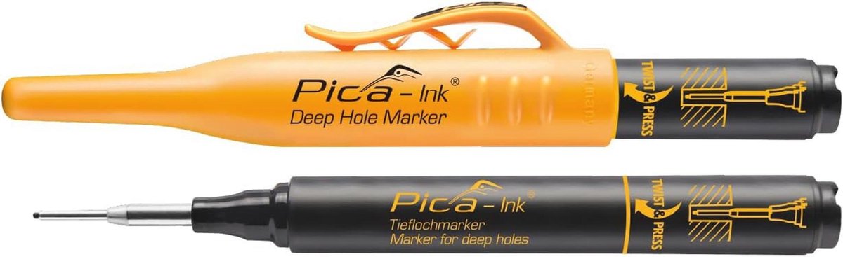 Permanent markeerstift met diepe gaten - Zwart
