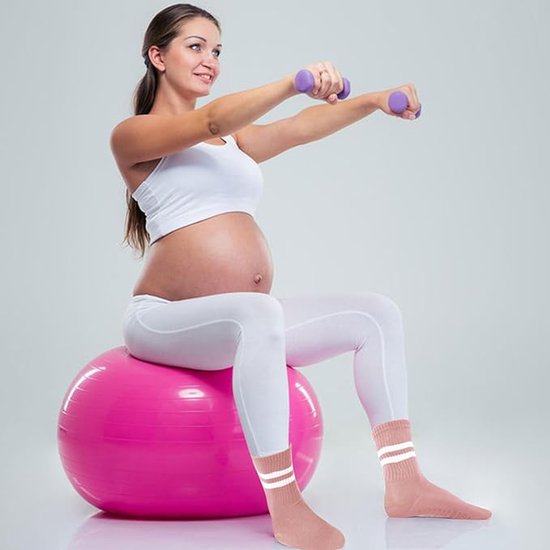 Yoga sokken, 3 paar antislip sokken voor dames, geschikt voor Pilates, ballet, dans en trampolinespringen, verkrijgbaar in zwart, wit en lichtroze. van Merkloos — afbeelding 2