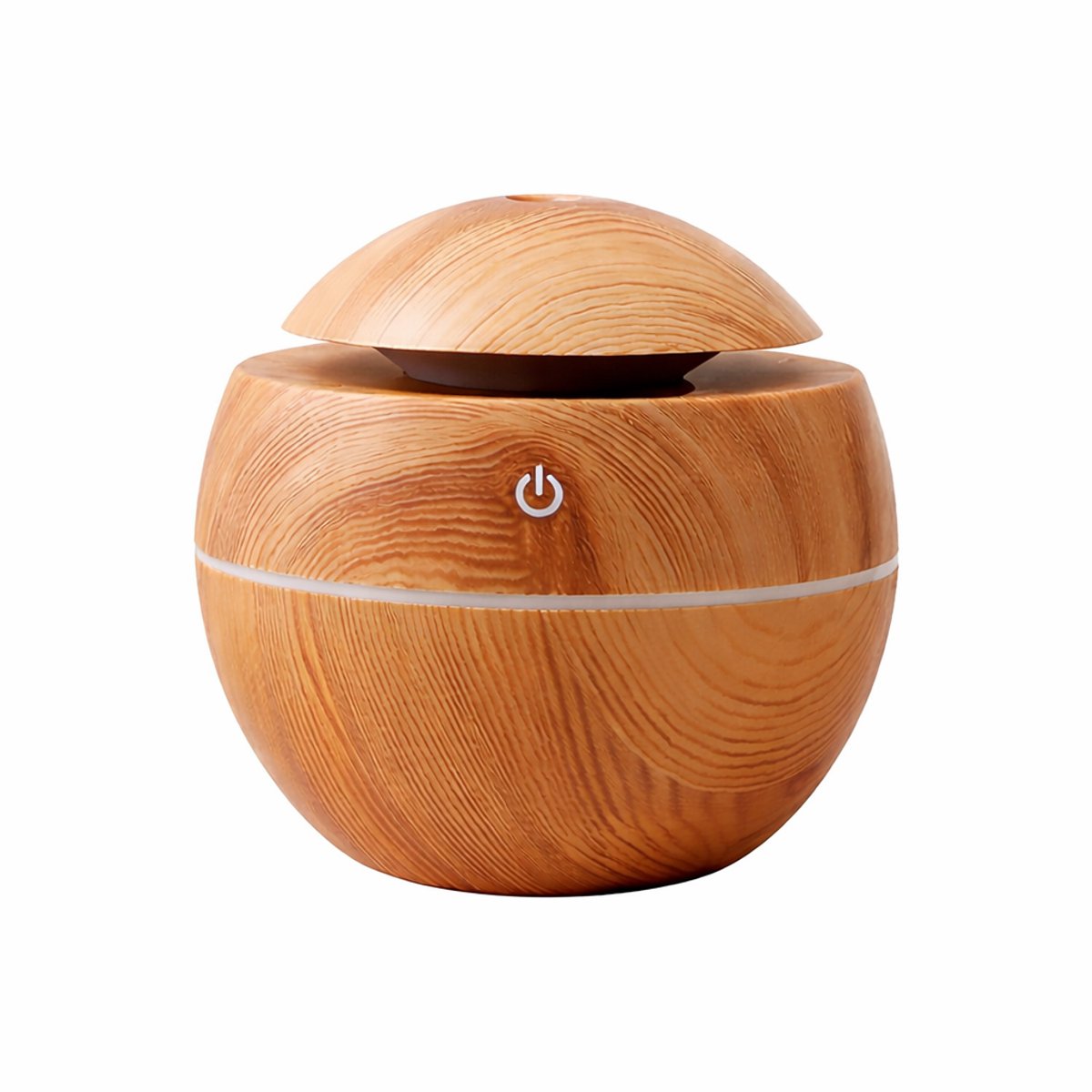 BOECK - Aroma Diffuser Licht Eiken – Ultrasonische Essential Oil Verstuiver met LED & USB – Houtlook Scent Diffuser voor Home – Air Humidifier Aromatherapie - Geurolie voor thuis