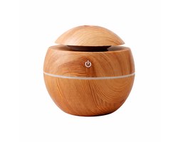 BOECK - Aroma Diffuser Licht Eiken – Ultrasonische Essential Oil Verstuiver met LED & USB – Houtlook Scent Diffuser voor Home – Air Humidifier Aromatherapie - Geurolie voor thuis