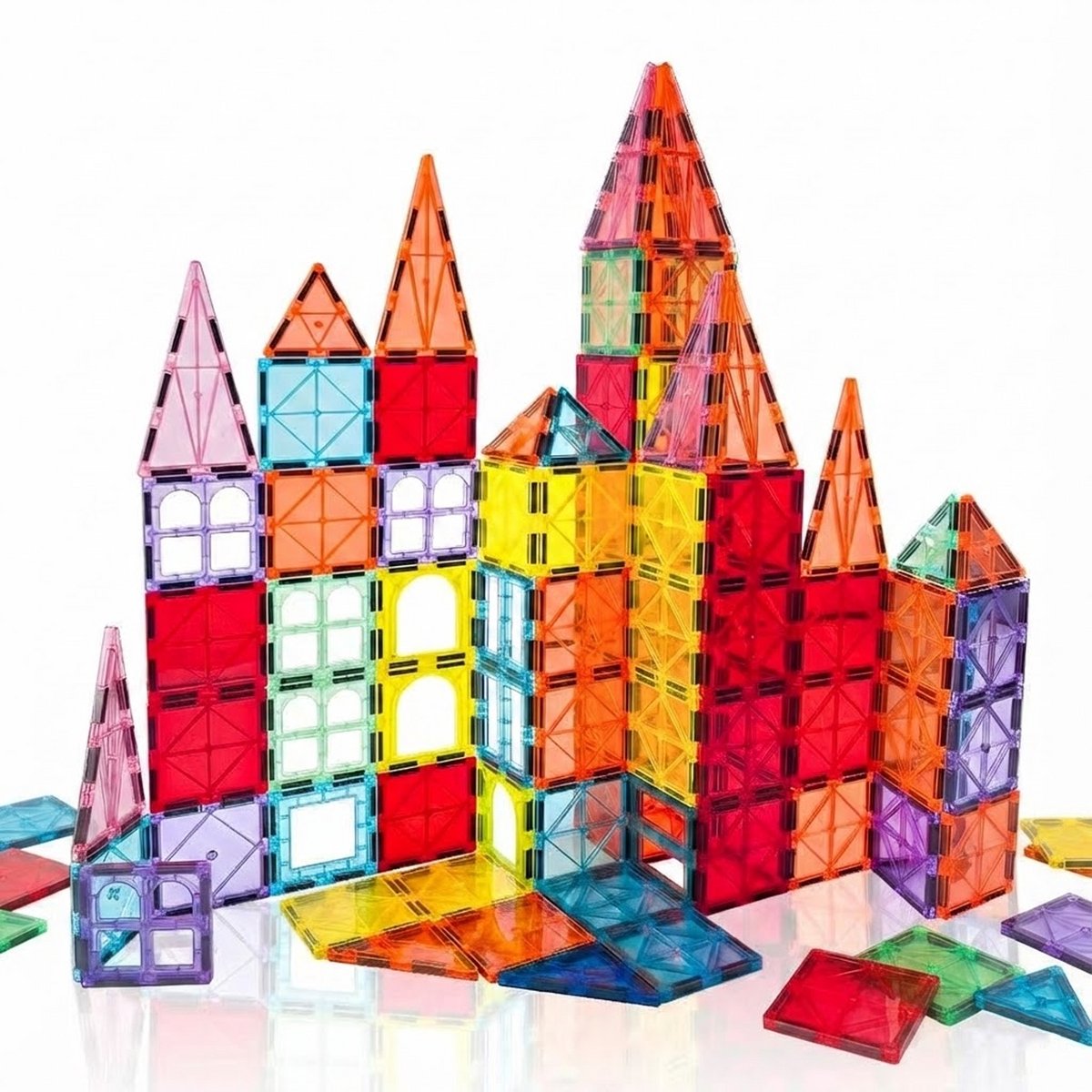 Funlab Magnetic Tiles - 48 stuks - Magnetisch Constructie speelgoed - Magnetische tegels - Montessori speelgoed - Magnetic toys - Magnetische bouwstenen - Speelgoed Kinderen