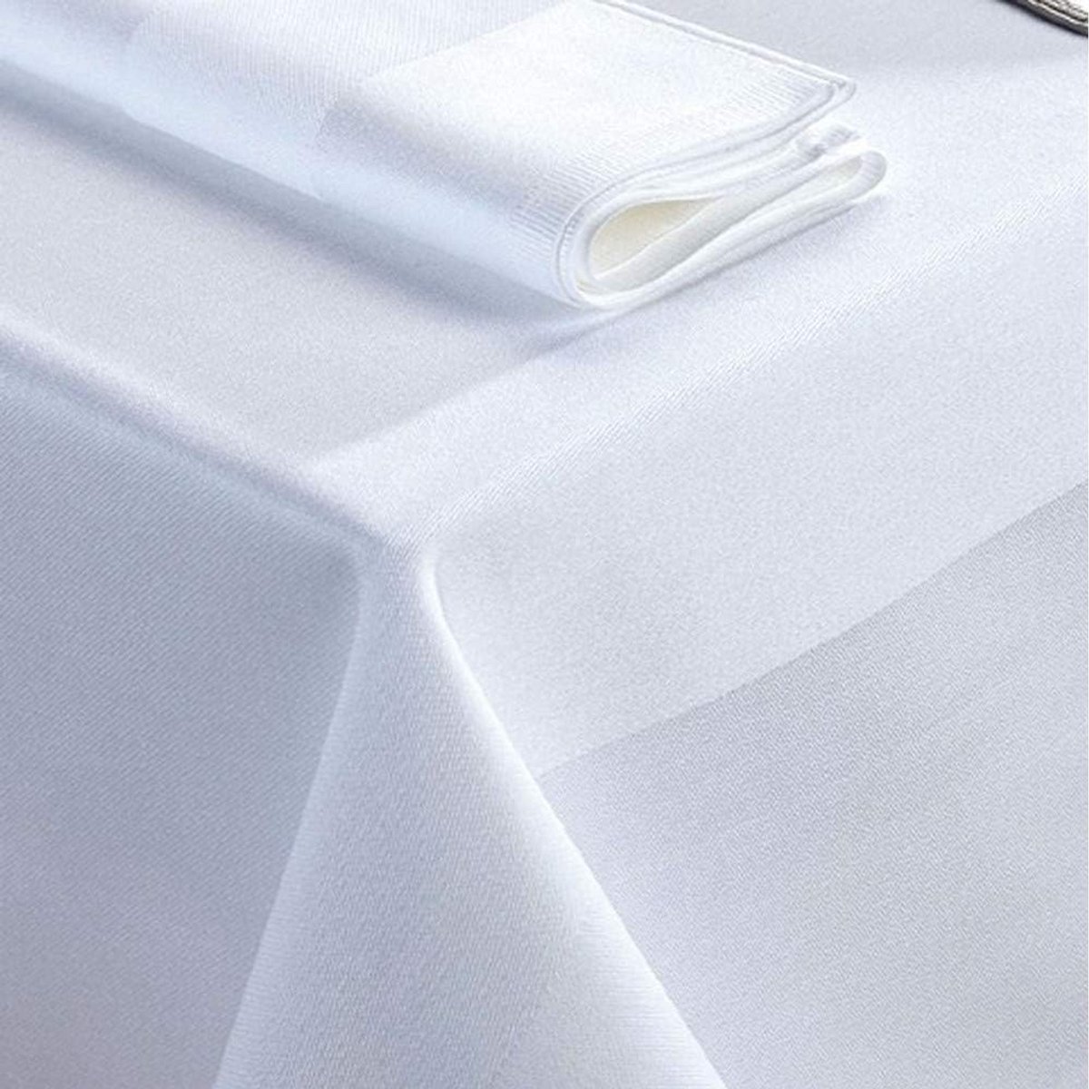 Luxe Katoenen Tafelkleed in Satijnlook Wit