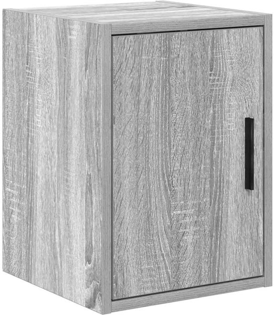 Homgoday Wandkast Bruin Eiken 80x39x40cm - Zwevende Opbergkast Met 2 Deuren