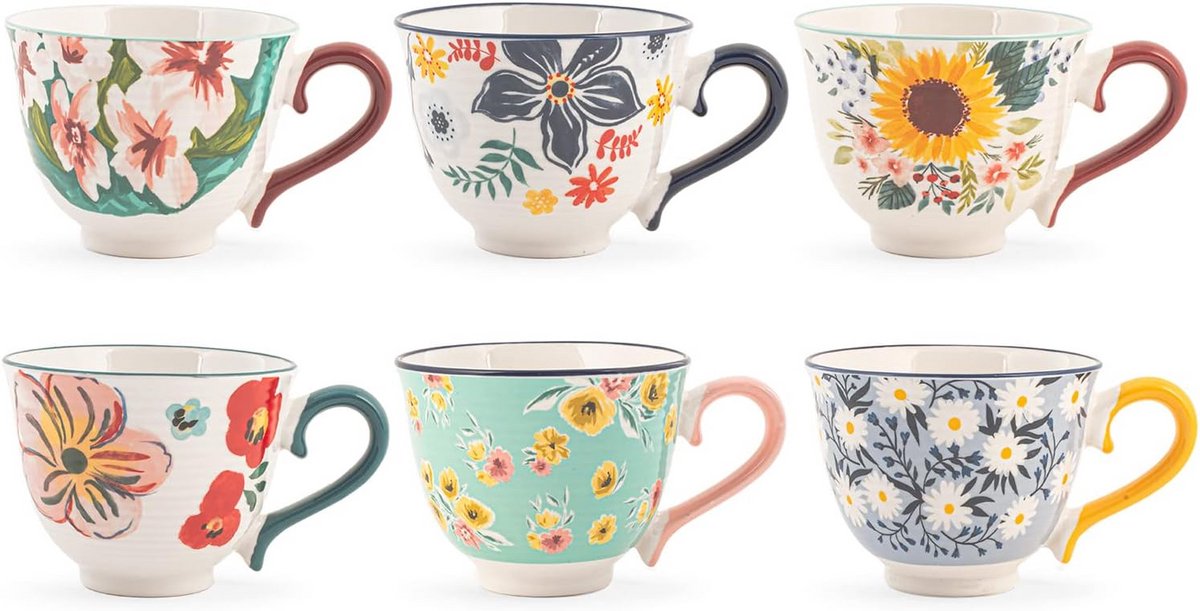 Set van 6 Theekopjes New Bone China cc 220