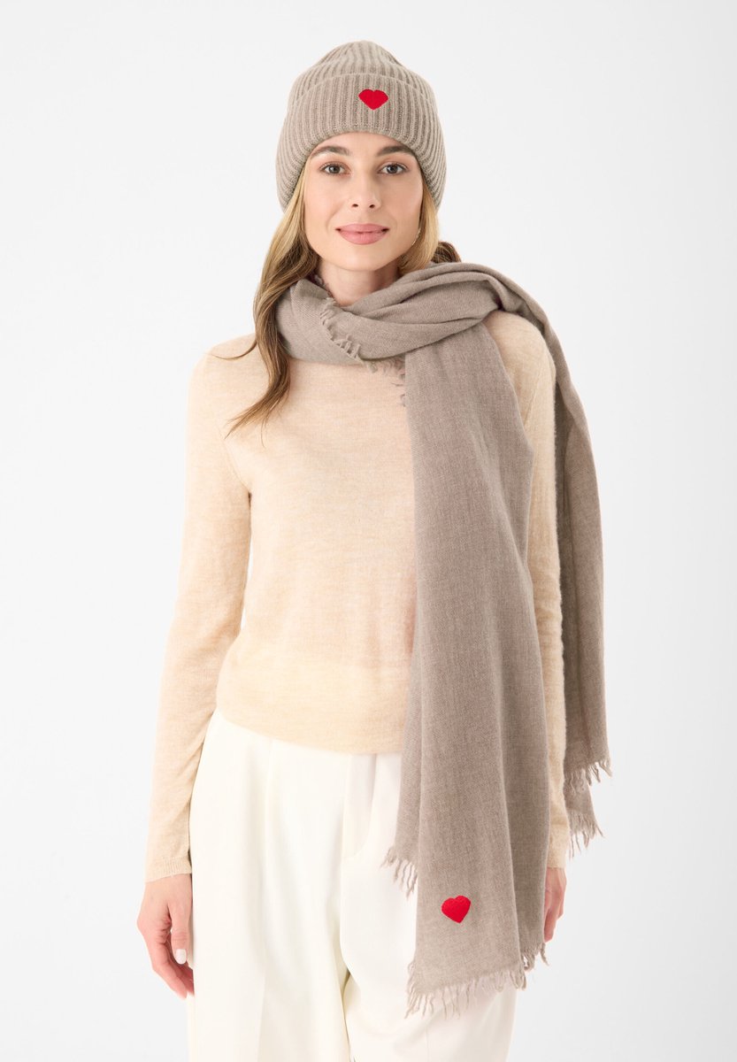 Codello Premium gebreide muts met hartvormig motief