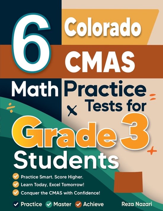 6 Colorado CMAS Math Practice Tests for Grade 3 Students - cover