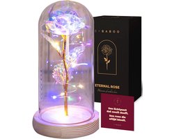 By Maroo Galaxy Rose - Eeuwige Roos in Glazen Stolp met LED - Rozen Wit - Liefdes Cadeau Boeket dames - Verjaardag Cadeau Vrouw, Moeder, Mama, Vriendin, Oma - Kerst Cadeautjes Volwassenen - Geschenkset Decoratie bruiloft - Housewarming Verwenpakket