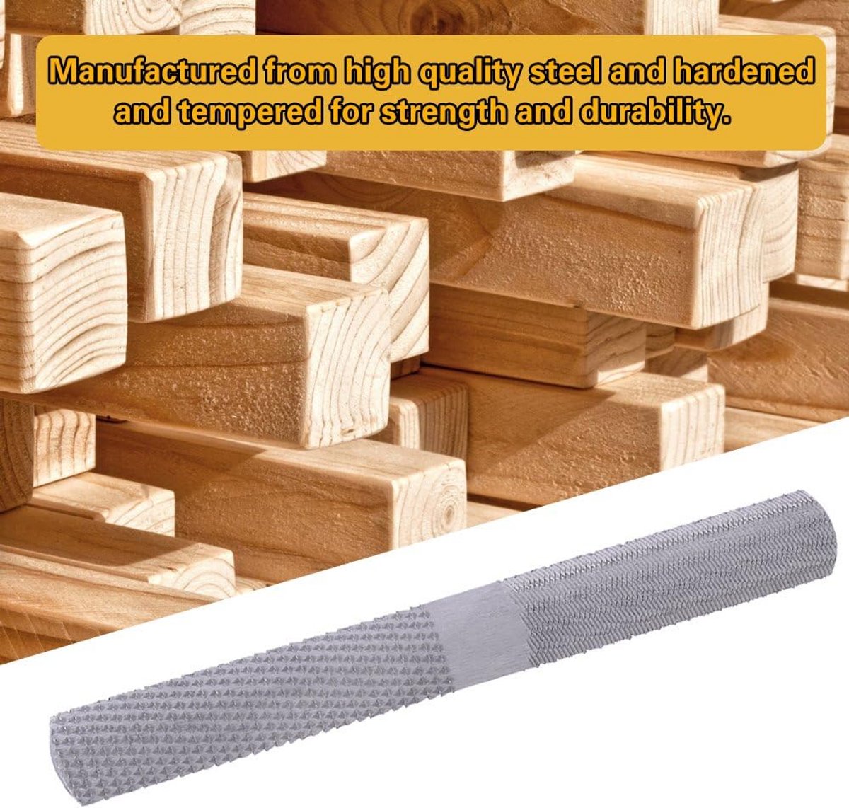 4-in-1 Houtvijl Halfrond en Plat - Metaal- en Houtbewerking Rasp
