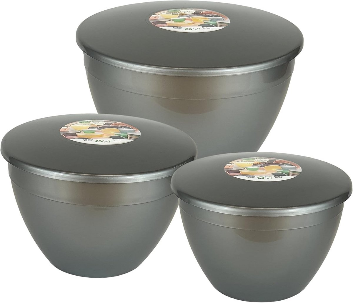 Set van 3 Zilveren Puddingvormen met Deksel - Diverse Groottes voor Stomen en Koken