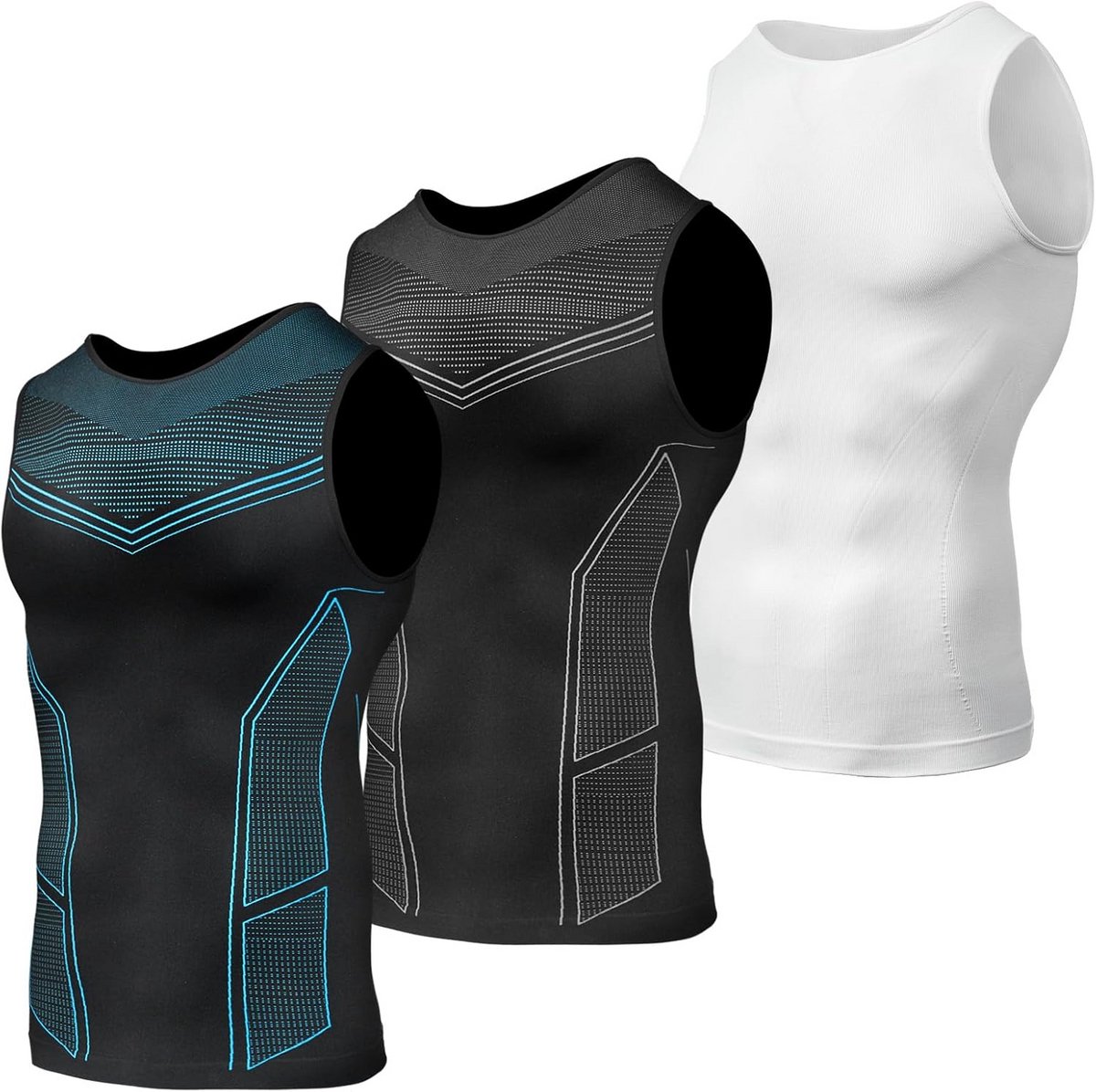 3-Pack Compressieshirt Heren – Tummy Control Tanktop & Body Shaper
