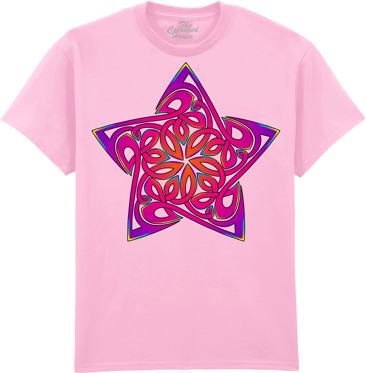 Keltische Knoop Celtic Knot Five Star Purple The Coloured House T-shirt 3XL