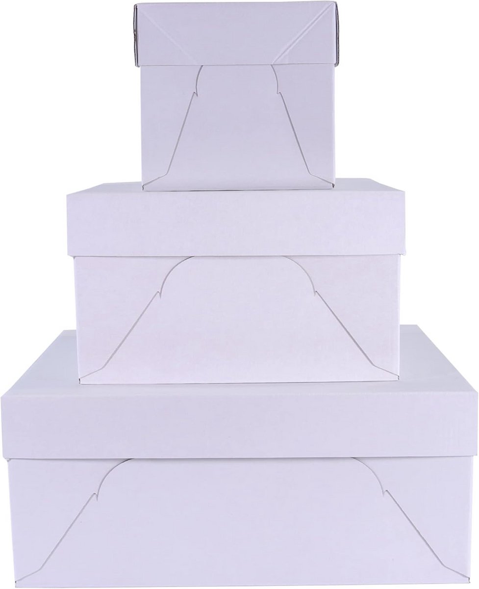Cakebox Vierkant 35 cm - Set van 3 - Stevige Cakeverpakking