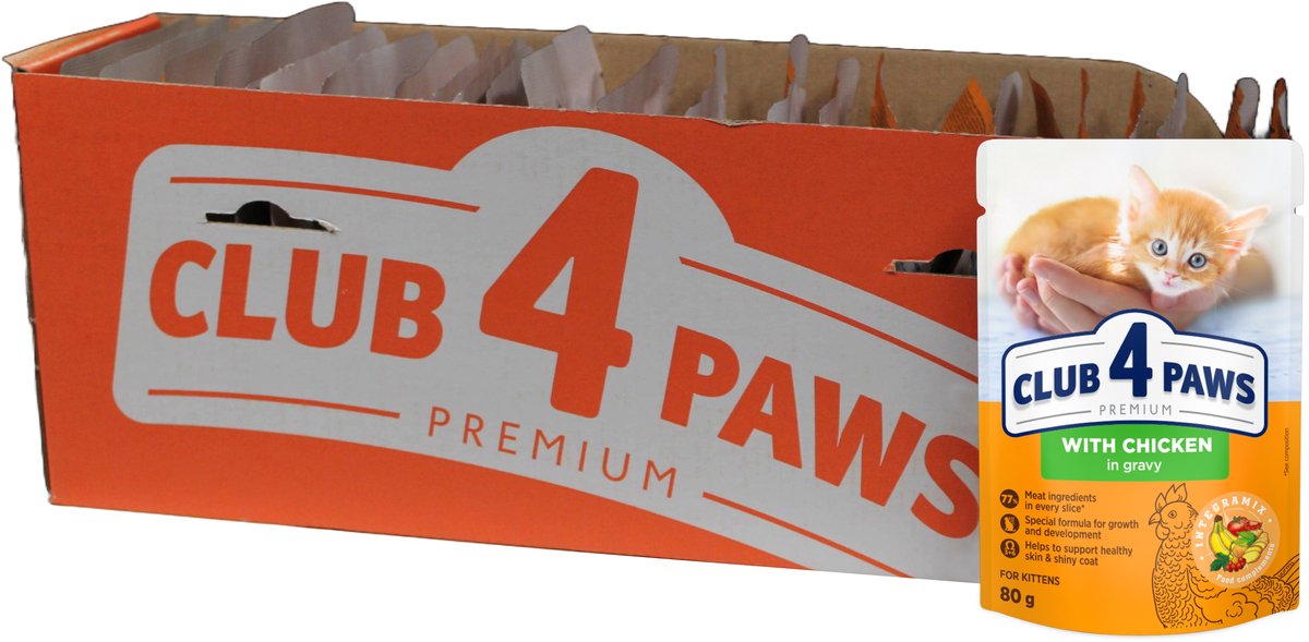 Club 4 Paws premium met kip in jus - kitten 24 x 80 gram