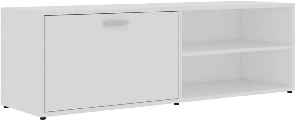 Moderne TV Kast Wit 120 cm Breed - TV Meubel met Opbergvakken en Deur