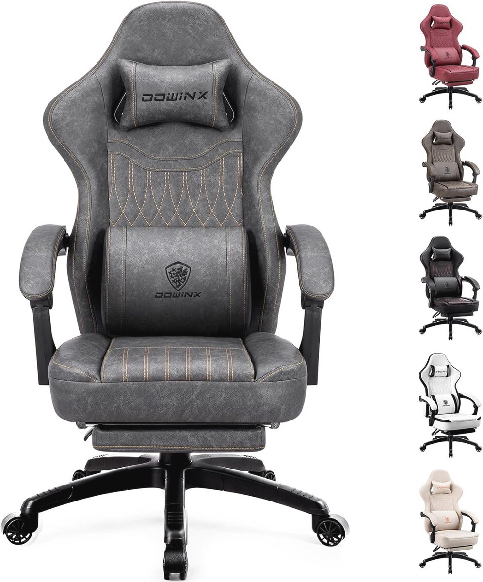Ergonomische Gamingstoel met Verstelbare Rugleuning en Kussen