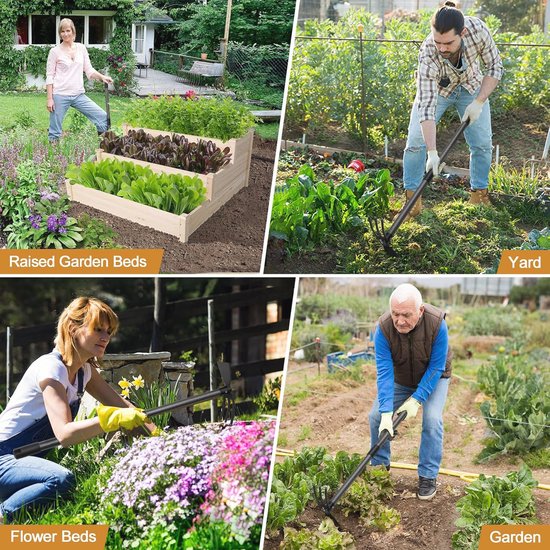 2-in-1 tuingereedschap voor effectief onkruid wieden - 114 cm lange steel en zware onkruidhark voor tuin en bloembedden van Spear & Jackson — afbeelding 2