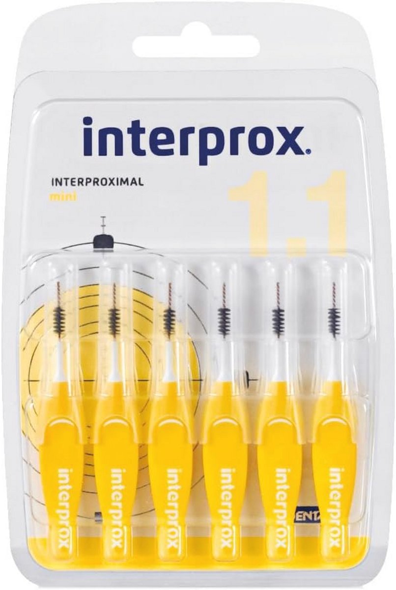 Interdentale borstels mini geel - 6 stuks voor optimale mondhygiëne