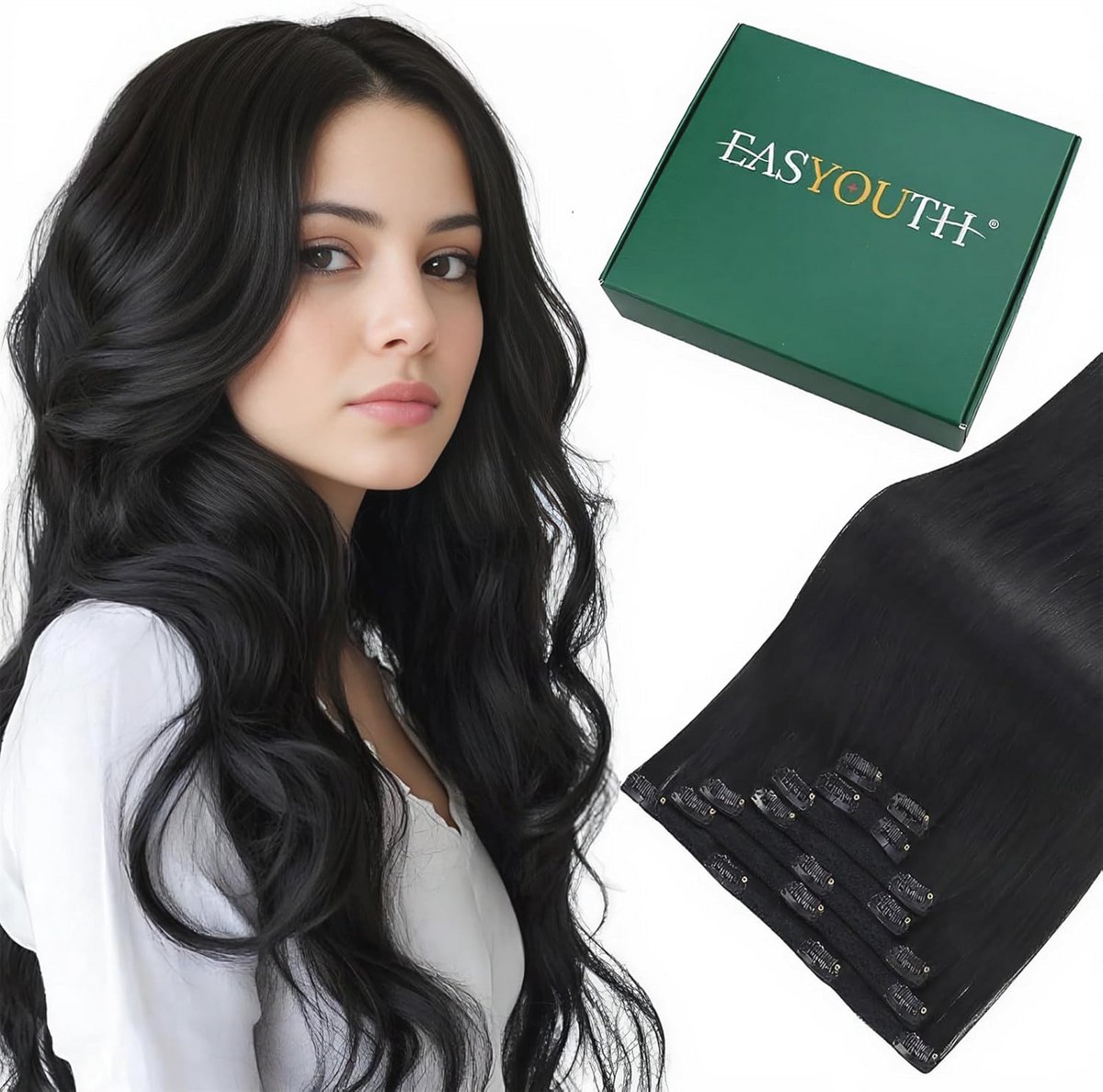 Clip-in Extensies Echt Haar 45cm 105g 7Stuks