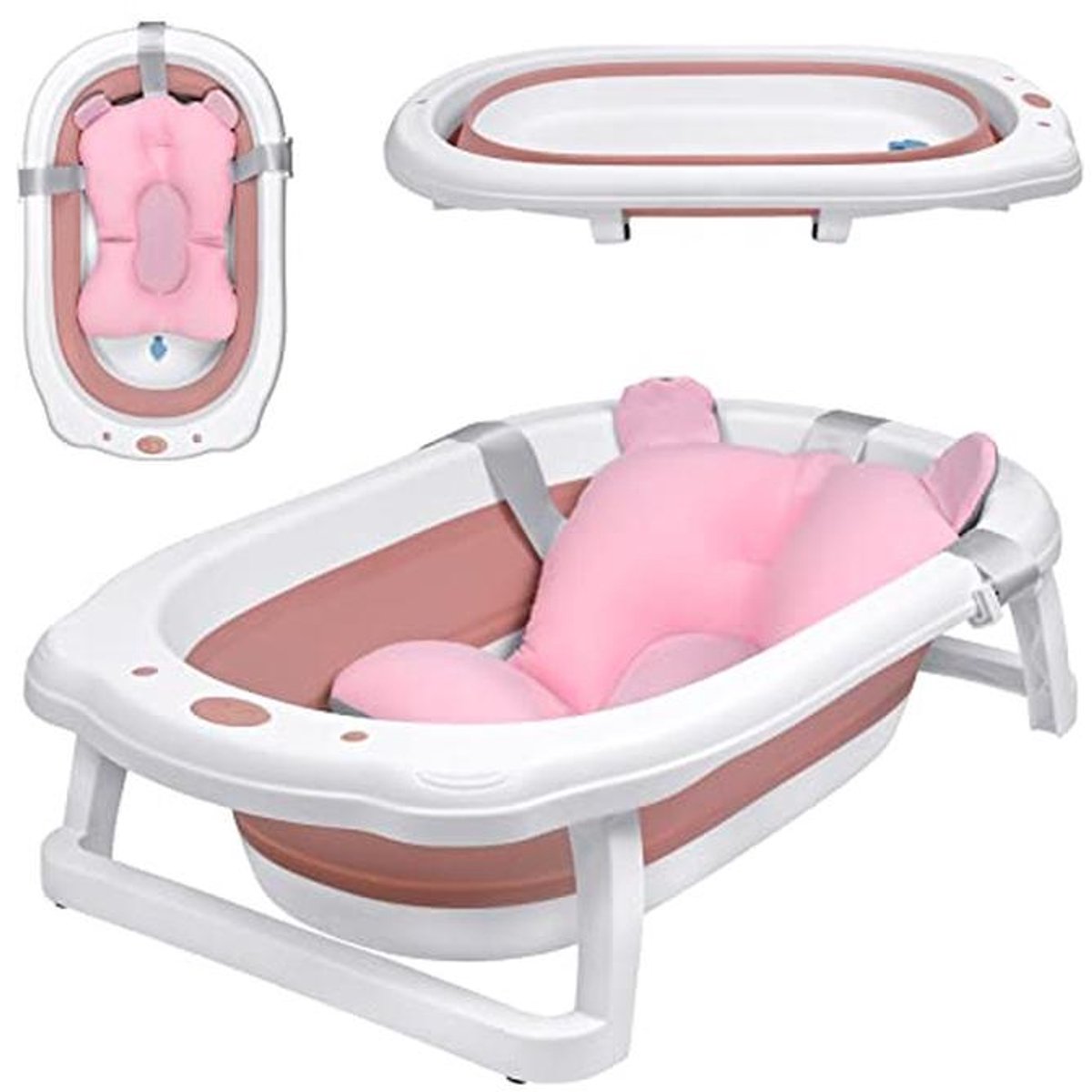Opvouwbare Babybadkuip 82x50 cm - Antislip + Zitkussen