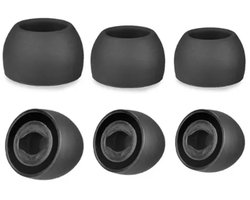 Ibley ComfortFit Siliconen tips voor Samsung Galaxy Buds Pro zwart met mesh – Siliconen Ear Tips – Met Mesh – S/M/L Formaten – 3 Paar