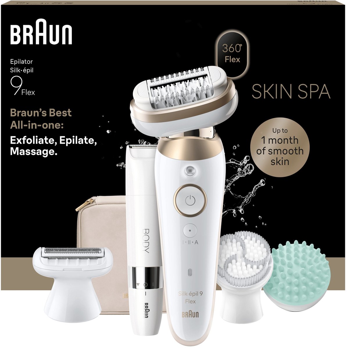 Braun Silk·épil 9 Flex SkinSpa 9-481 3D - Wet & Dry Epilator en Mini Trimmer - Langdurig Gladde Huid -Volledig Flexibele kop - Exfoliatie en Massage - Ladyshave Scheerkop