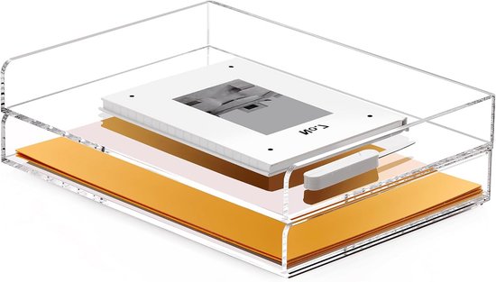 Eufrozy Brievenlade organizer stapelbaar, 3-laags A4 papierladen, kantoor bureau opgeruimde bestandshouder, magazijn Ducument Mail Kartonnen Sorteerder Organizer, School Briefpapier Boek Opslag Wit