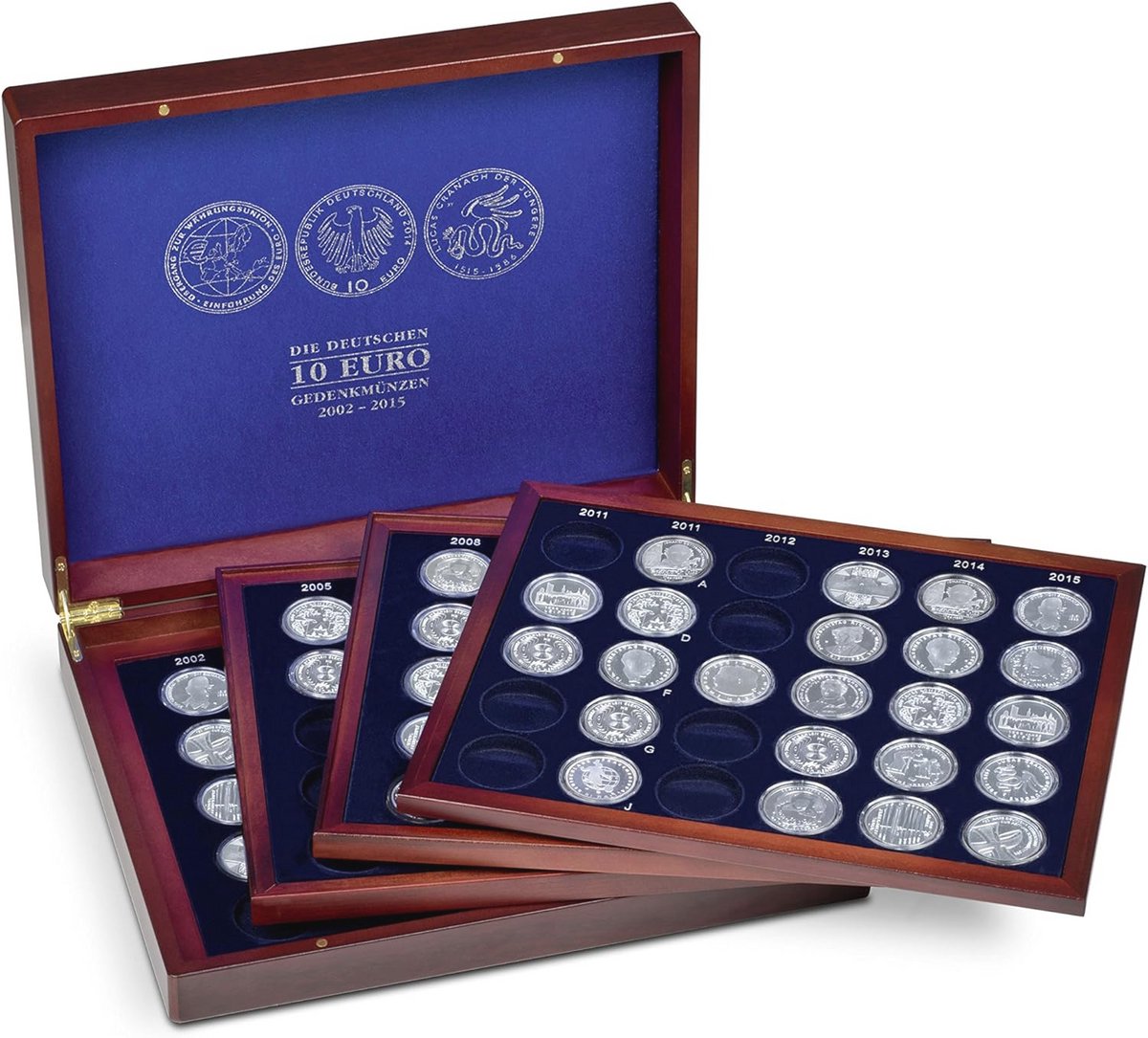 Presentation Case voor 104 Duitse 10-euro Herdenkingsmunten in Capsules