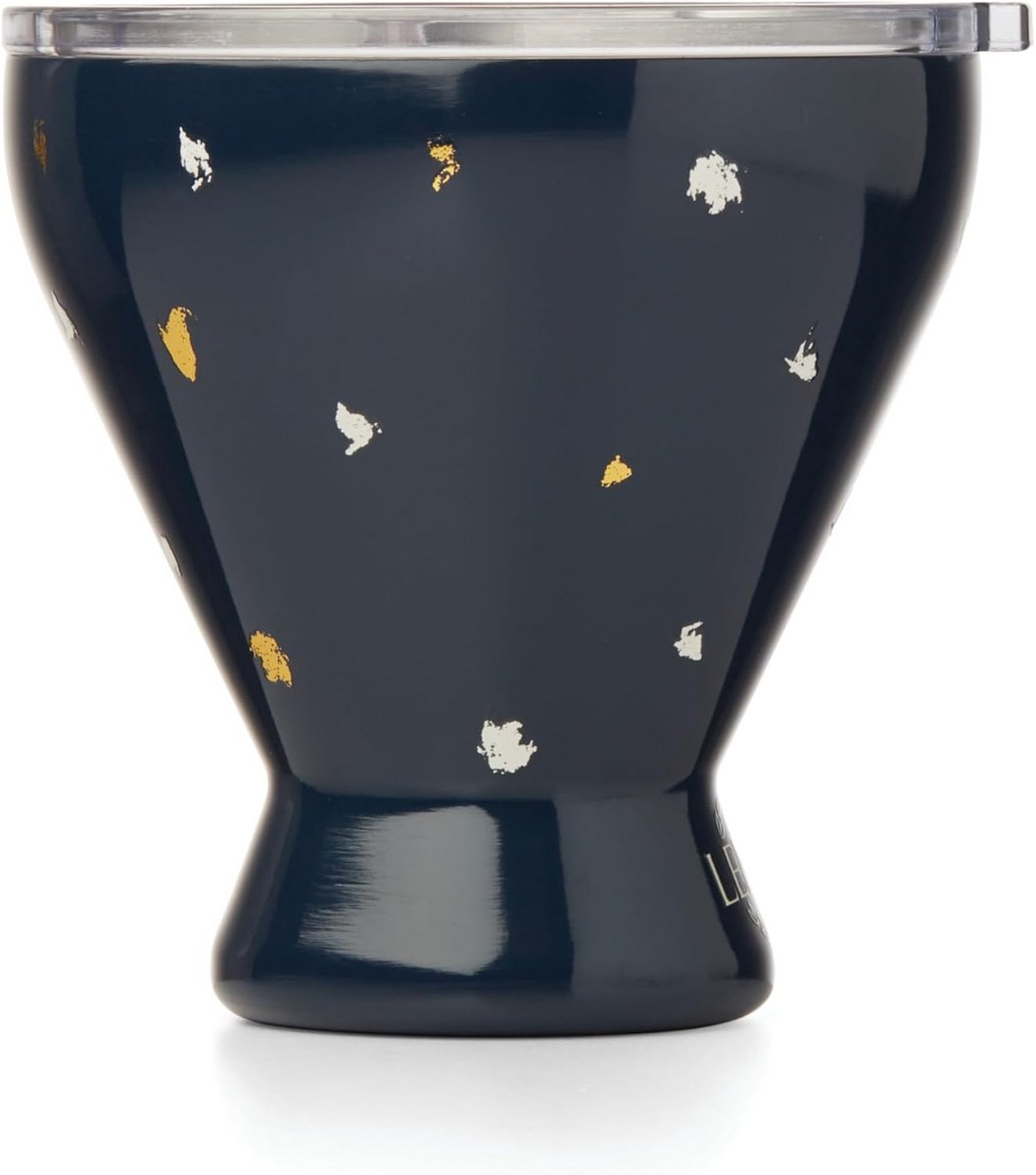 Set van 2 Roestvrijstalen Cocktail Tumblers met Stippenpatroon - Dubbelwandig Geïsoleerd