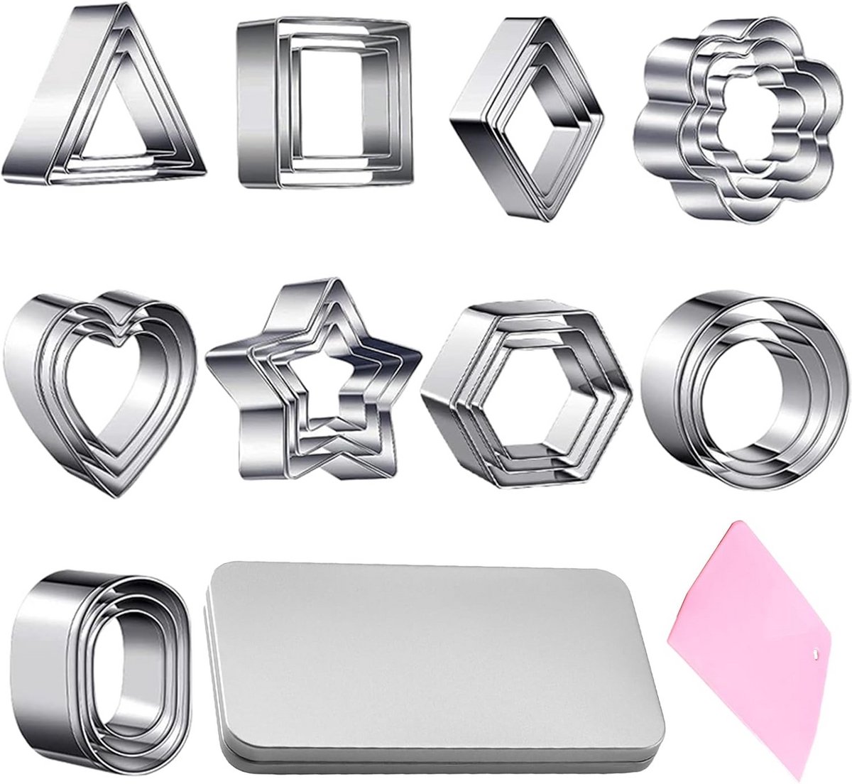 27 Delige Set Vormpjes voor Polymere Klei en Fondant - Diverse Geometrische Vormen