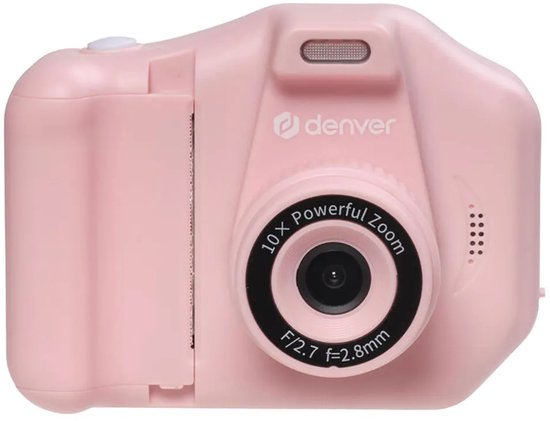 Denver Kindercamera Full HD met Printer - Selfie Camera - 48MP - Digitale Camera Kinderen - Foto en Video - Spelletjes - KPC1370 - Roze