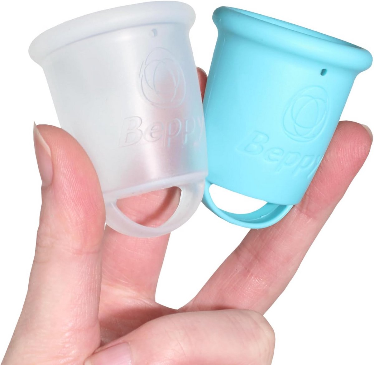 Menstruatiecup Set van 2 Flexibele Cups in Turquoise en Paars - Medisch Silicone