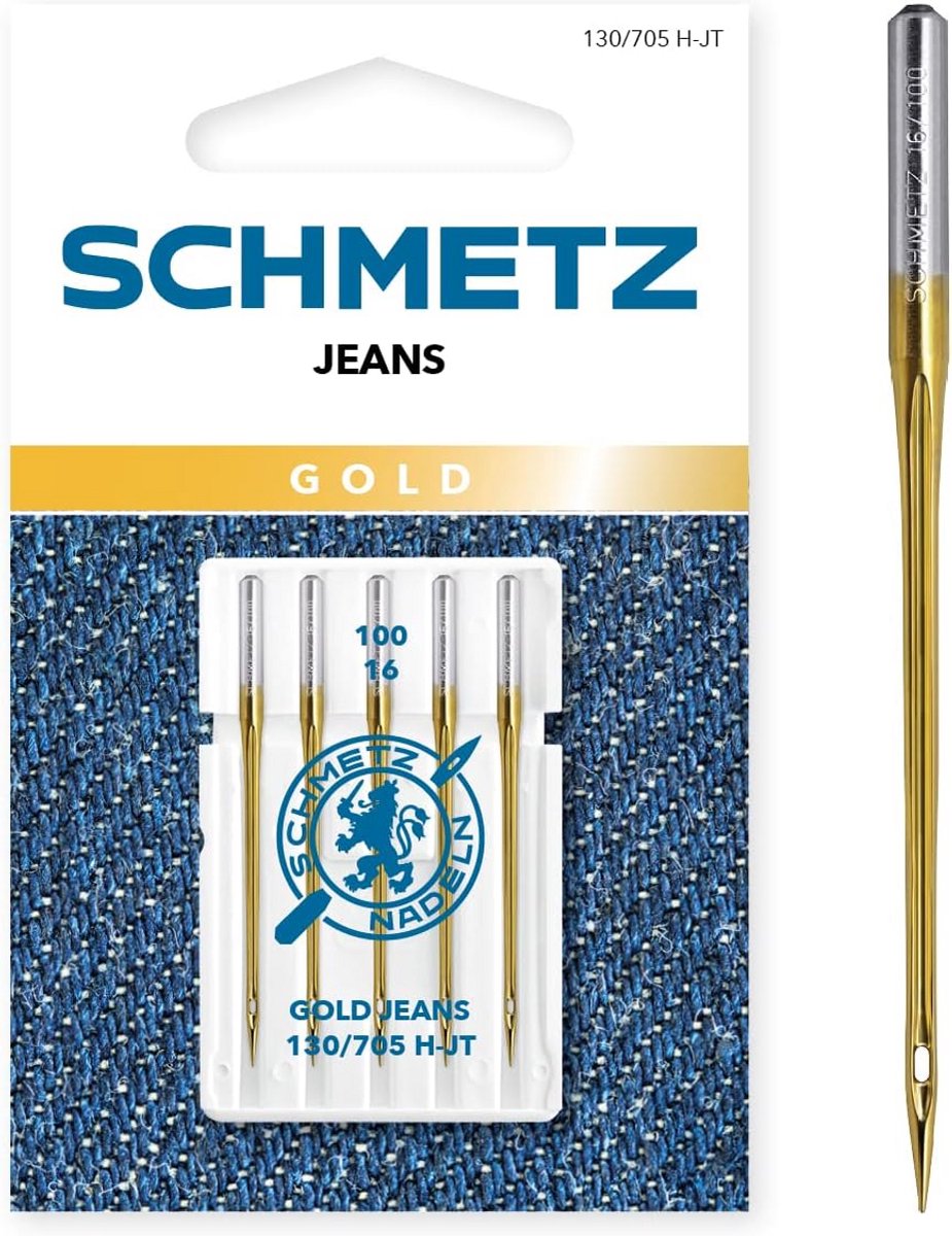 Titanium gecoate jeans naalden voor dikke stoffen - Set van 5